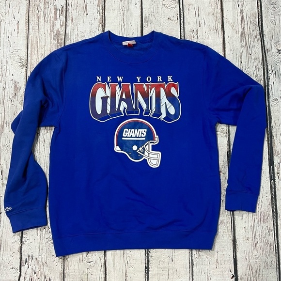 New York Giants NFL Football Mitchell & Ness Crewneck Pullover Sweatshirt - Picture 1 of 5